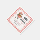 Rode Gingham Burger BBQ Baby Shower Servetten (Hoek)