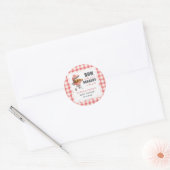 Rode Gingham Burger BBQ Baby Shower Sticker (Envelop)