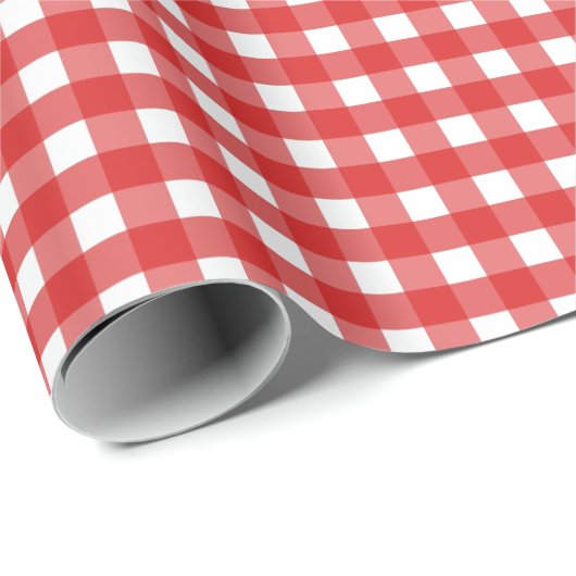 Rode gingham cadeaupapier (Rol Hoek)