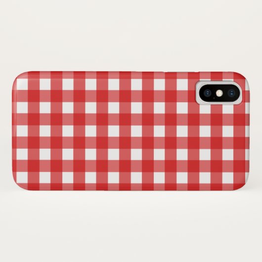Rode gingham Case-Mate iPhone case (Achterkant (horizontaal))