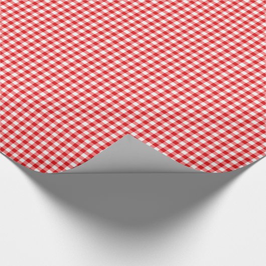 Rode gingham check cadeaupapier (Hoek)