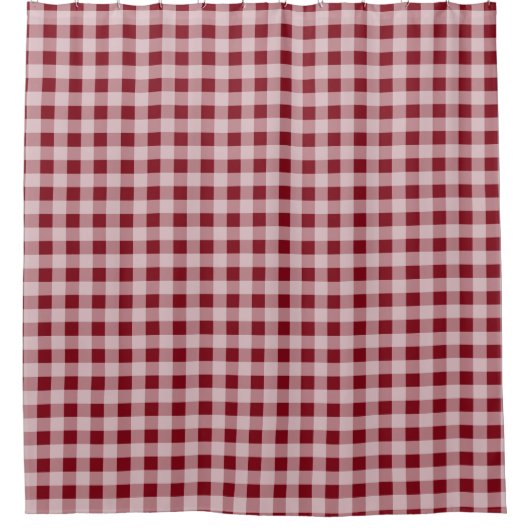 Rode Gingham Country Rustieke Badkamer Douche Gord Douchegordijn (Voorkant)