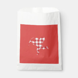 Rode Gingham Cupid Bedankzakje