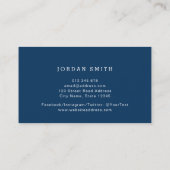 Rode gingham en blauw visitekaartje (Achterkant)