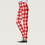 Rode Gingham en geruite patroon Leggings (Links)