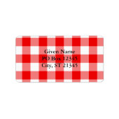 Rode Gingham Etiket (Voorkant)