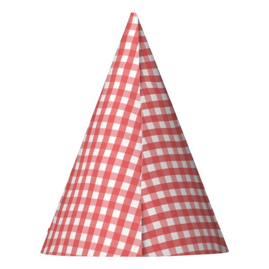 Rode Gingham Feesthoedjes (Achterkant)