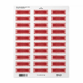 Rode gingham geruite gepersonaliseerde etiket (Full Sheet)