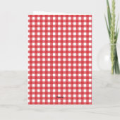 Rode Gingham Geruite Kerstvakantie Bedankkaart (Achterkant)