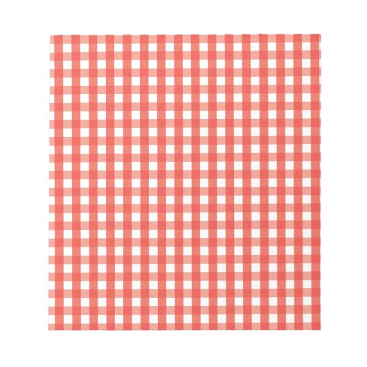 Rode Gingham Geruite Stof Notitieblok (Voorkant)