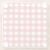 Rode gingham glazen onderzetter (Achterkant)