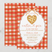 Rode Gingham Hart Schattig Schatje Baby Shower Kaart (Voorkant / Achterkant)