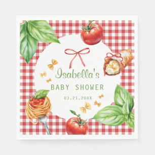 Rode Gingham Heilig Cannoli Baby Shower Papieren S Servet