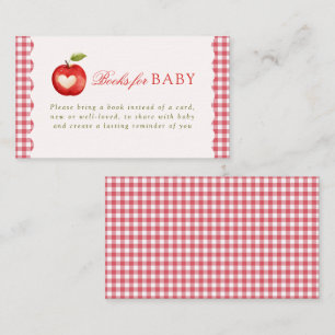 Rode Gingham Herfst Appel Baby Shower Boeken Voor Informatiekaartje