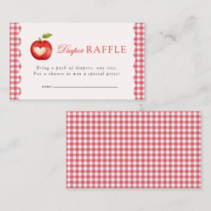 Rode Gingham Herfst Appel Baby Shower Luier Raffle Informatiekaartje