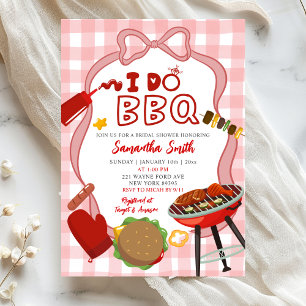 Rode Gingham I do BBQ bruidsuitnodiging Kaart