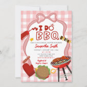 Rode Gingham I do BBQ bruidsuitnodiging Kaart (Voorkant)
