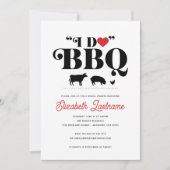 Rode Gingham I Do BBQ Bruiloftsfeest Uitnodiging (Voorkant)