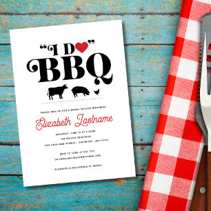 Rode Gingham I Do BBQ Bruiloftsfeest Uitnodiging