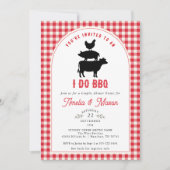 Rode Gingham I Do BBQ Koppels Bruidsfeest Kaart (Voorkant)