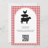 Rode Gingham I Do BBQ Koppels Bruidsfeest Kaart (Achterkant)