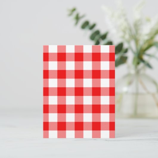 Rode Gingham Kaart (Staand voorkant)