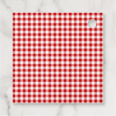 Rode Gingham Kerst Jam Hangtag Bedankjes Labels (Achterkant)
