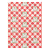 Rode Gingham Kerstmis Douane Foto Tafelkleed (Voorkant)