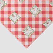 Rode Gingham Kerstmis Douane Foto Tissuepapier (Detail)