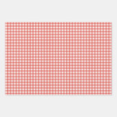 Rode Gingham Kerstmis Inpakpapier Vel (Voorkant 3)