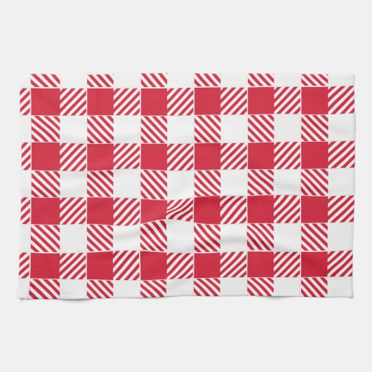 Rode Gingham keukenhanddoek (Horizontaal)