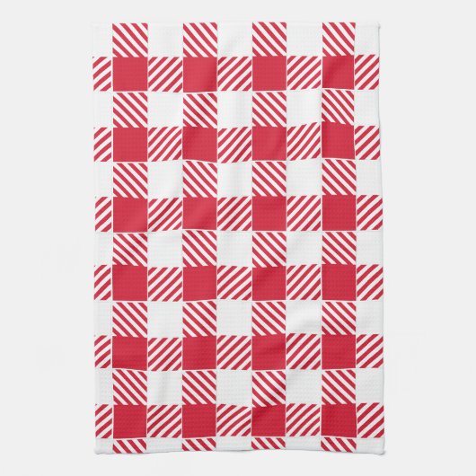Rode Gingham keukenhanddoek (Verticaal)