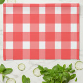 Rode Gingham Keukenhanddoek (Gevouwen)