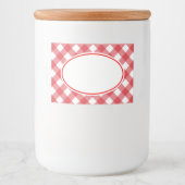Rode Gingham Keukenlabels  Voedselcontainer Etiket (Voorkant)