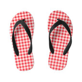 Rode Gingham Kinder Teenslippers (Voetbed)