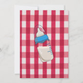 Rode Gingham Kreeft Kook Baby Shower Kaart (Achterkant)