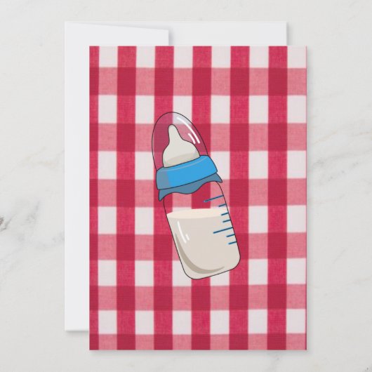 Rode Gingham Kreeft Kook Baby Shower Kaart (Achterkant)
