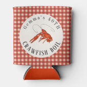 Rode Gingham Kreeft Kookfeest Zeevruchten Feestje Blikjeskoeler (Voorkant)