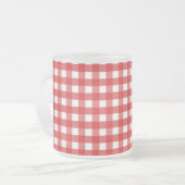 Rode gingham matglas koffiemok (Voorkant links)