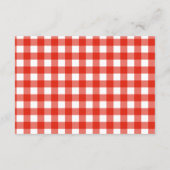 Rode Gingham Meatball Luier Raffle Informatiekaartje (Achterkant)