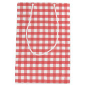Rode Gingham Medium Cadeauzakje (Achterkant)