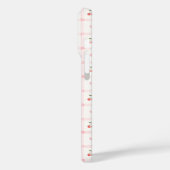 Rode Gingham met Kersen en Strikken met Monogram Case-Mate iPhone Case (Achterkant / Links)