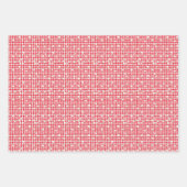 Rode Gingham met Kleine Witte Madeliefjes Inpakpapier Vel (Voorkant 2)