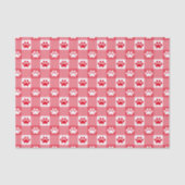 Rode Gingham met Pootafdrukken Tissuepapier (Voorkant)