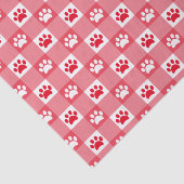 Rode Gingham met Pootafdrukken Tissuepapier (Detail)