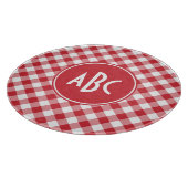 Rode Gingham Monogram Snijplank (Hoek)