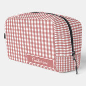 Rode Gingham Mooie Geruite Cosmetica Toilettasje (Rechterhoek)