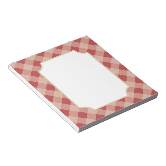 Rode Gingham Notitieblok (Schuin)