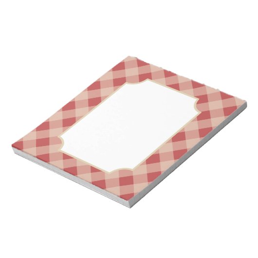Rode Gingham Notitieblok (Linkerzijde)