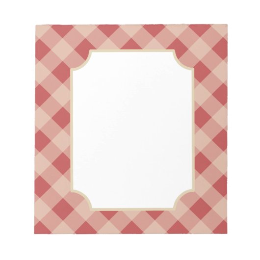 Rode Gingham Notitieblok (Voorkant)